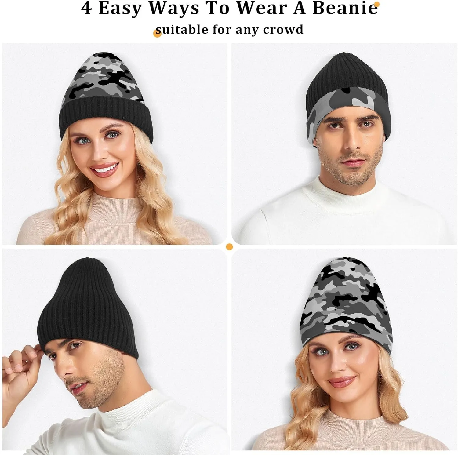 Beanie Hats Winter Knit Hat Mens Camping Hiking Beanies Gift Skater Beanie for Women Men