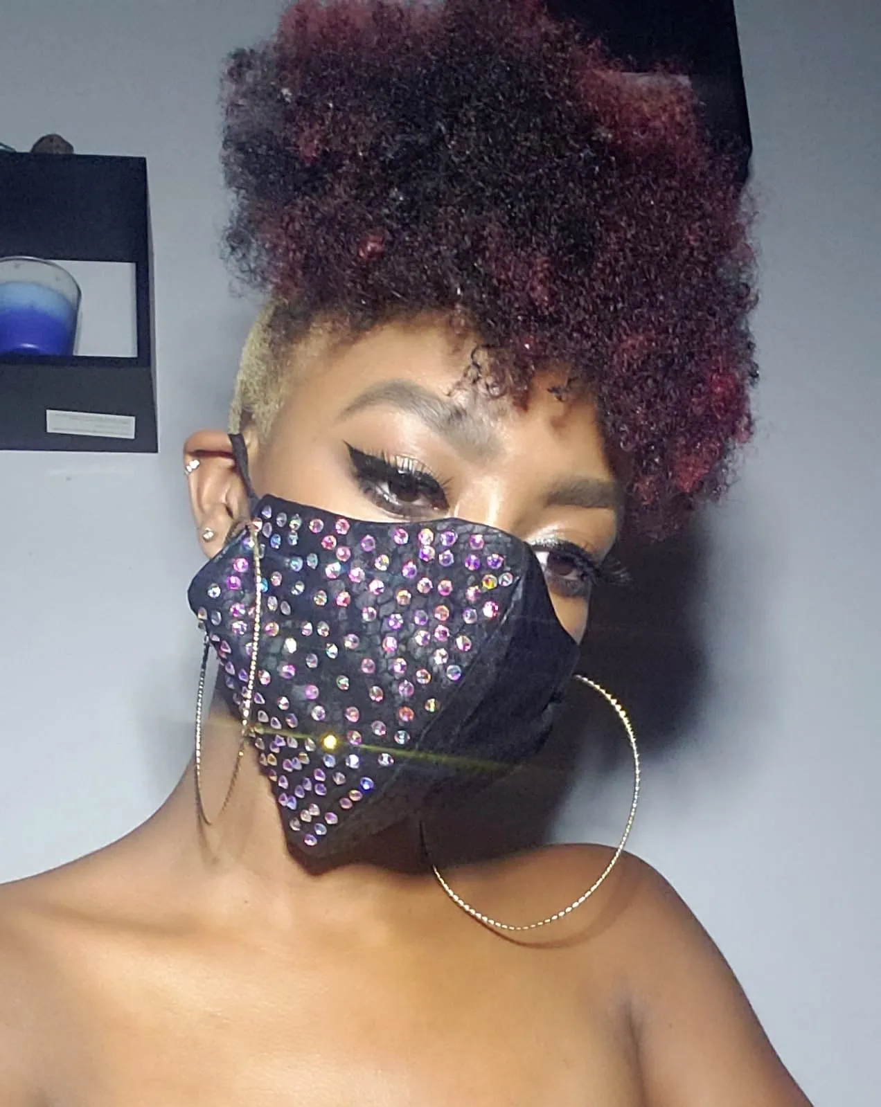 Black Customized Bling Mask - Mask Only