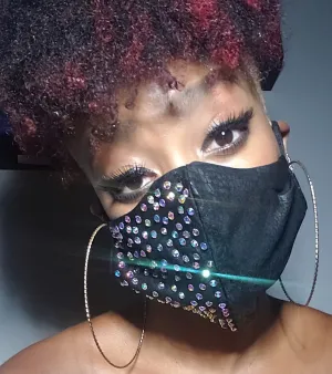 Black Customized Bling Mask - Mask Only