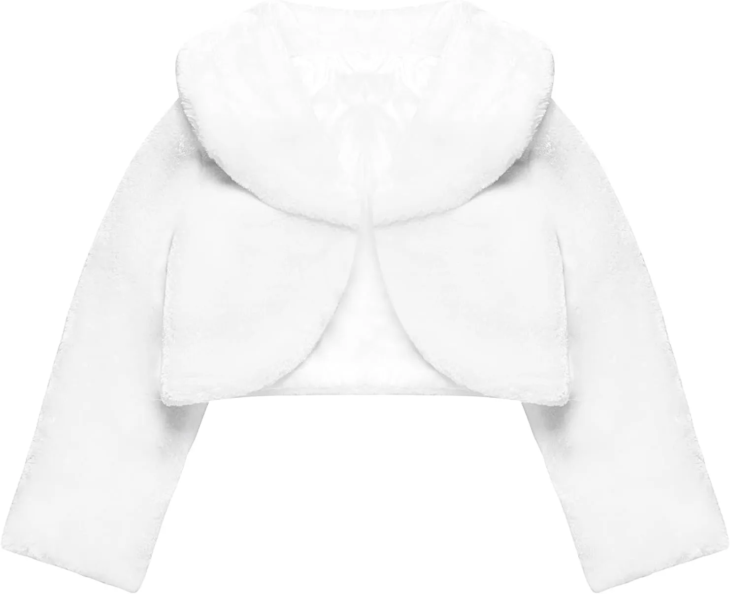 Blulu Girls Faux Fur Bolero Princess Shawl Wraps Girls Shrug Coat Jacket Flower Cape Wedding Party Dress
