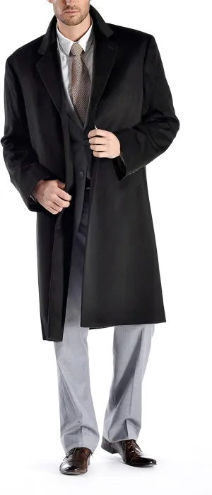 Cashmere Boutique 100% Pure Cashmere Knee Length Overcoat Men  Lightweight, Soft & Warm Top Coat Men