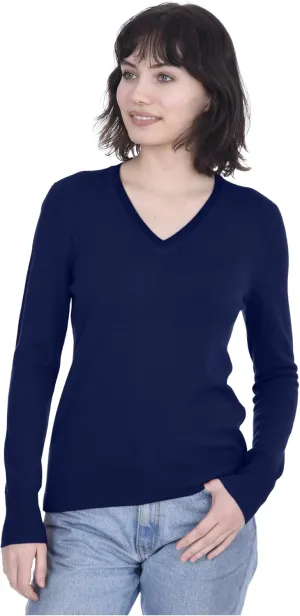 Cashmeren Womens Basic V-Neck Sweater 100% Pure Cashmere Long Sleeve Classic Pullover