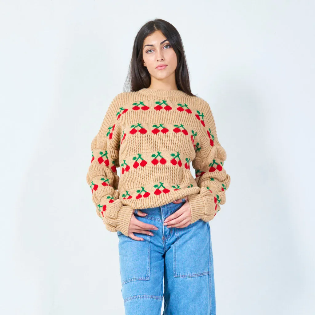 Cozy knit sweater with playful design wholesale
