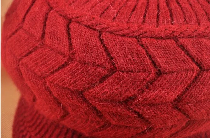 Elegant Women Hat Winter & Fall Beanies Knitted Hats For Woman Rabbit Fur Cap Autumn Ladies Female Fashion Skullies