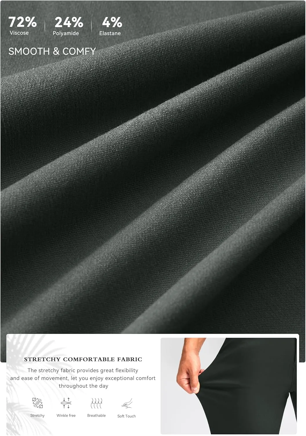 G Gradual Men's Golf Joggers Pants 4 Pockets with Belt Loops 28" Stretch Slim Fit Dress Joggers for Men Casual Travel