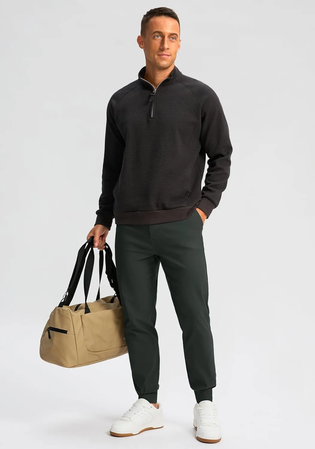 G Gradual Men's Golf Joggers Pants 4 Pockets with Belt Loops 28" Stretch Slim Fit Dress Joggers for Men Casual Travel