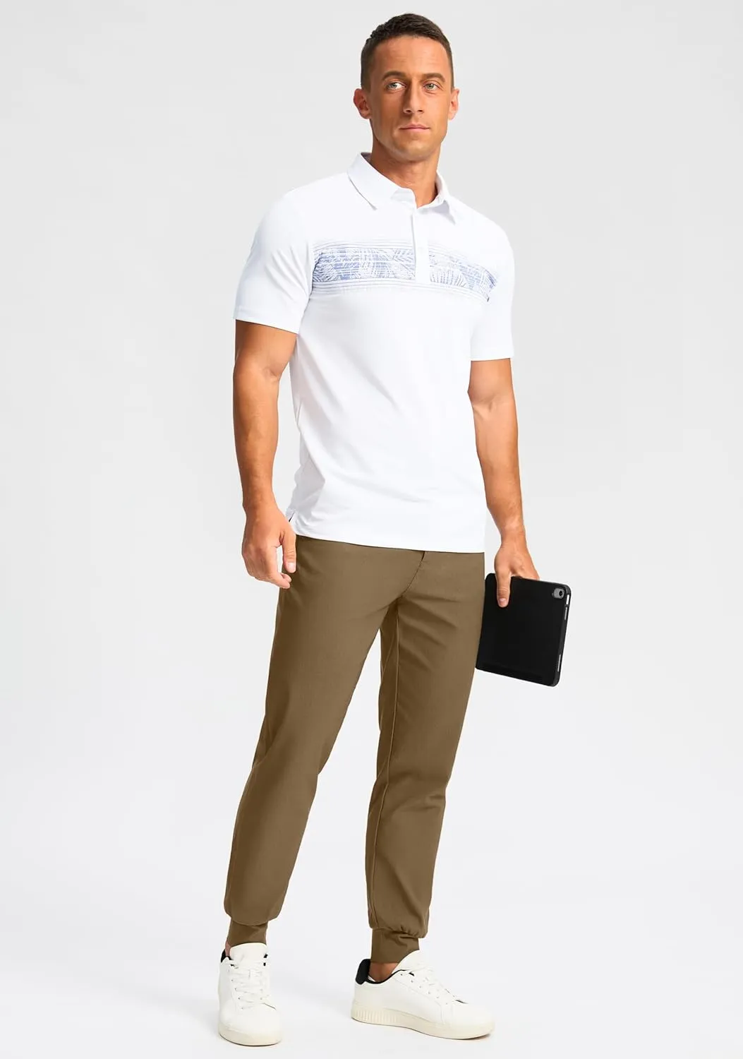 G Gradual Men's Golf Joggers Pants 4 Pockets with Belt Loops 28" Stretch Slim Fit Dress Joggers for Men Casual Travel