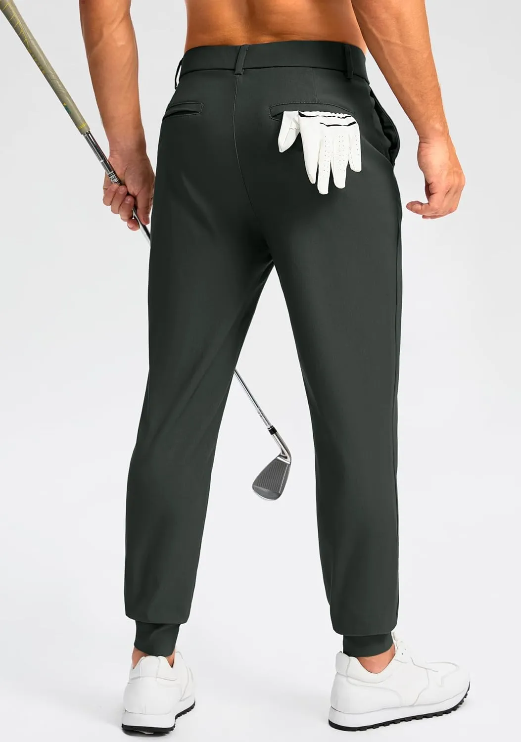 G Gradual Men's Golf Joggers Pants 4 Pockets with Belt Loops 28" Stretch Slim Fit Dress Joggers for Men Casual Travel