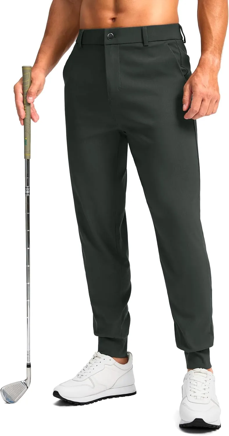 G Gradual Men's Golf Joggers Pants 4 Pockets with Belt Loops 28" Stretch Slim Fit Dress Joggers for Men Casual Travel