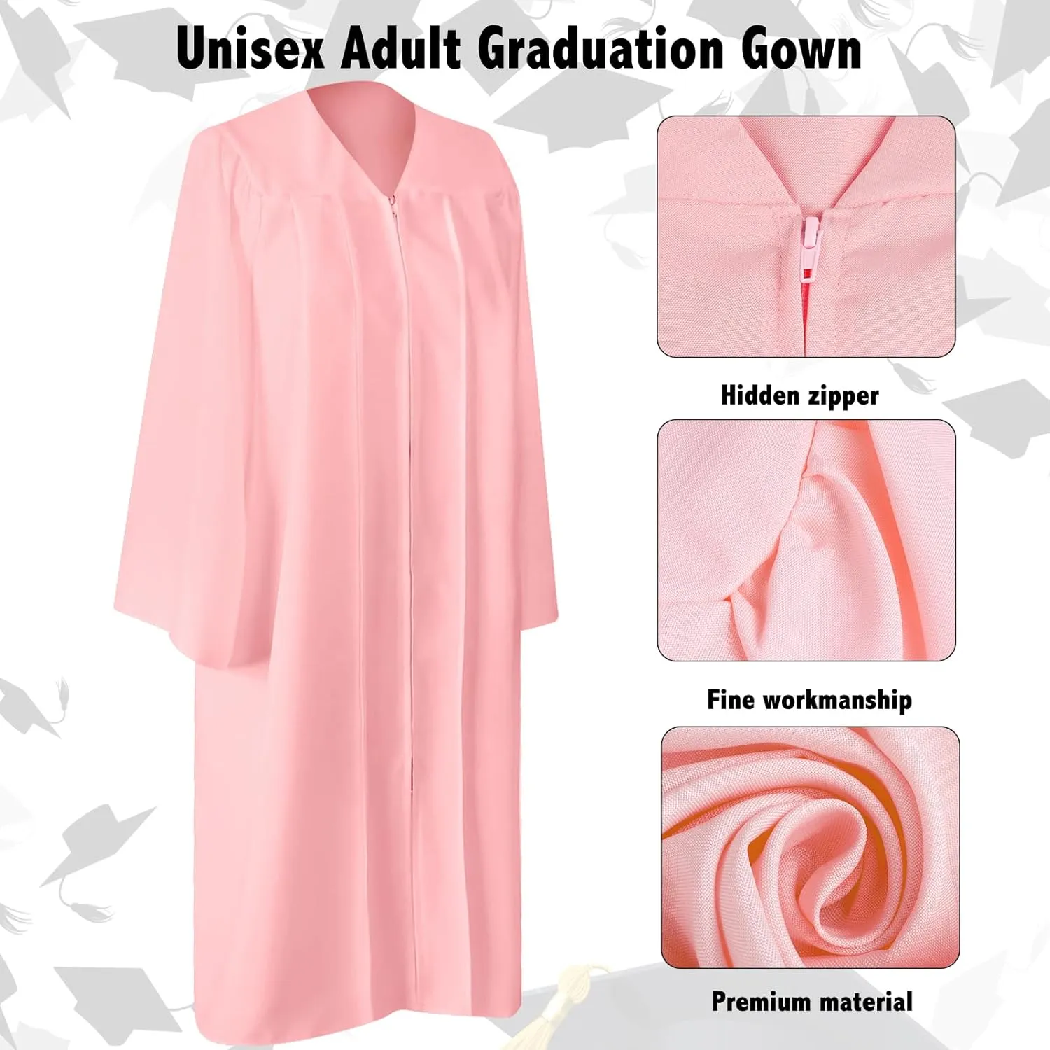 Graduation Cap and Gown 2025 Set with Tassel Honor Cord Graduation Stoles for High School College Bachelor