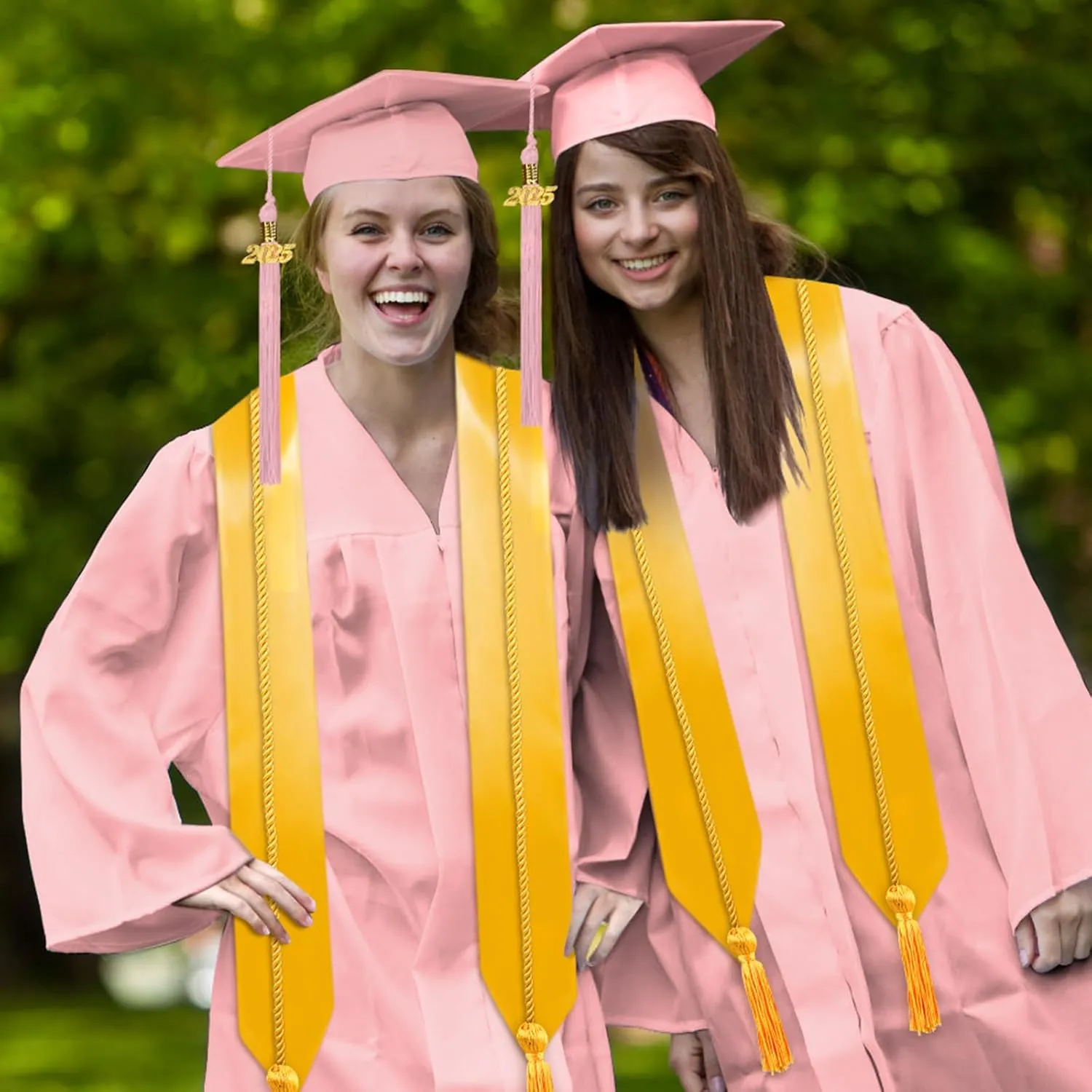 Graduation Cap and Gown 2025 Set with Tassel Honor Cord Graduation Stoles for High School College Bachelor