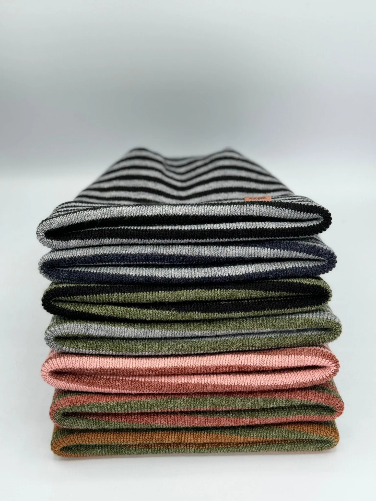 HAAKWEAR Theta Stitch RORO Cuffed Beanie (Patent Pending Design) Gray / Green, Made in USA