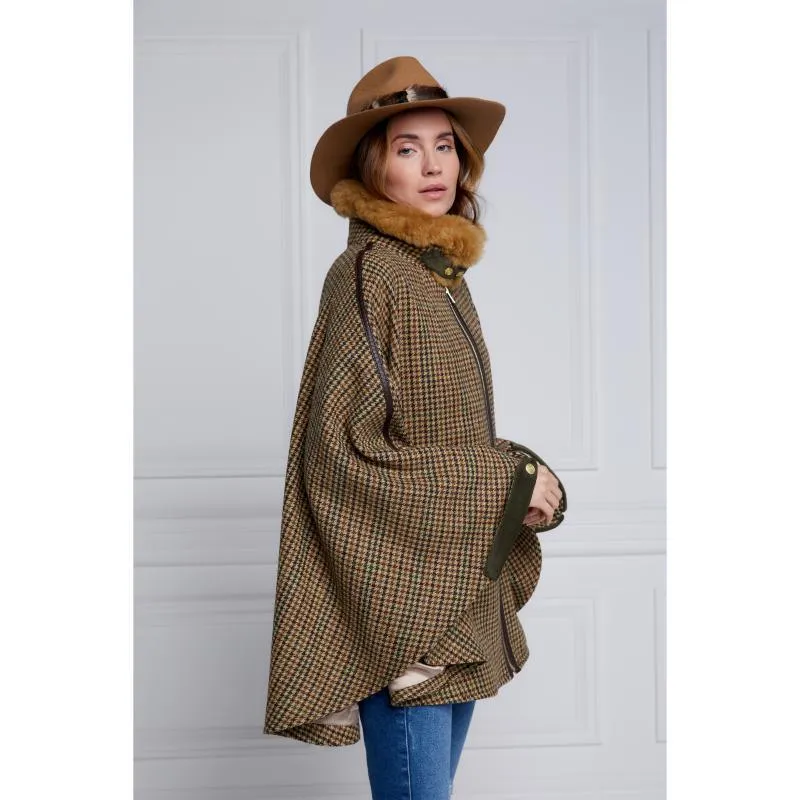 Holland Cooper Chiltern Ladies Tweed Cape - Hailes Green