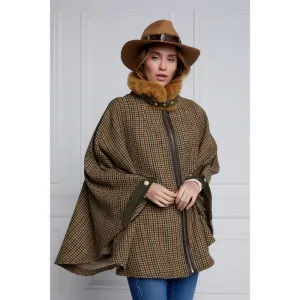 Holland Cooper Chiltern Ladies Tweed Cape - Hailes Green