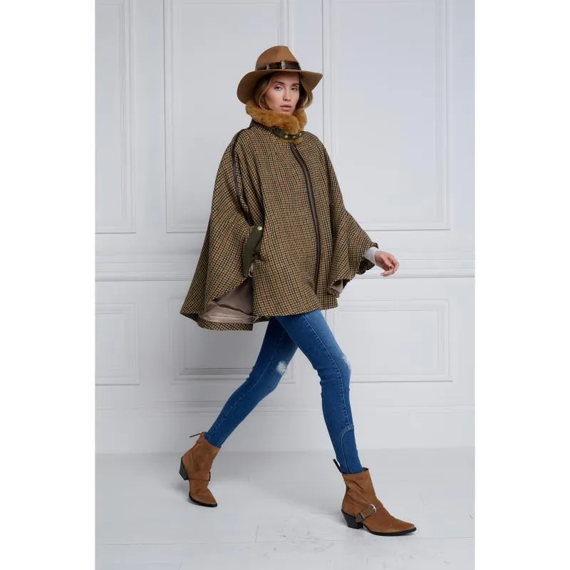 Holland Cooper Chiltern Ladies Tweed Cape - Hailes Green
