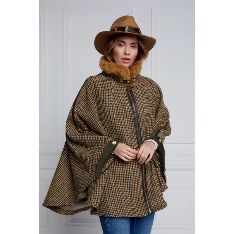 Holland Cooper Chiltern Ladies Tweed Cape - Hailes Green