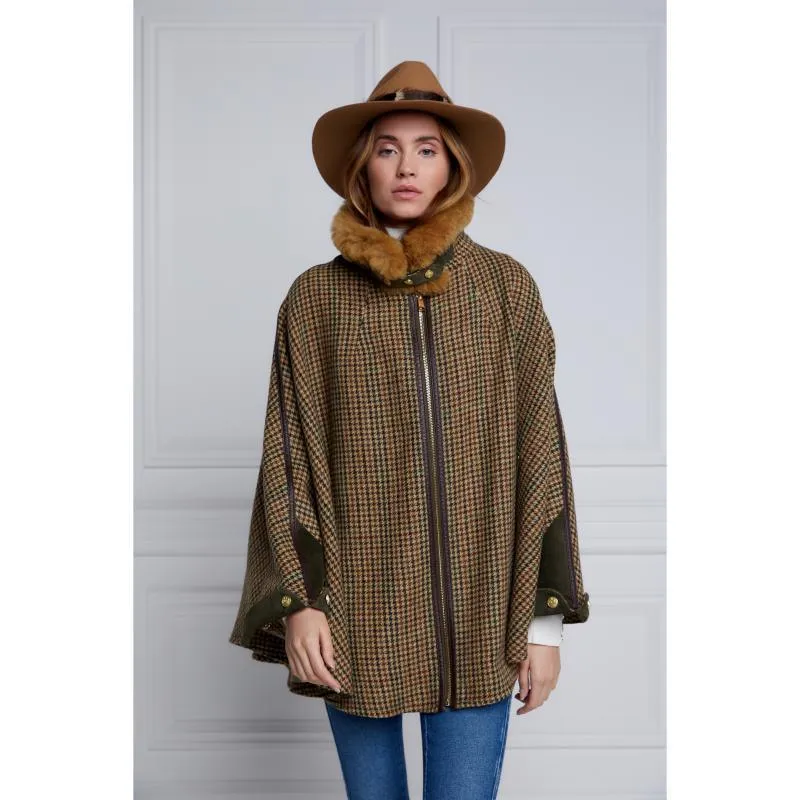 Holland Cooper Chiltern Ladies Tweed Cape - Hailes Green