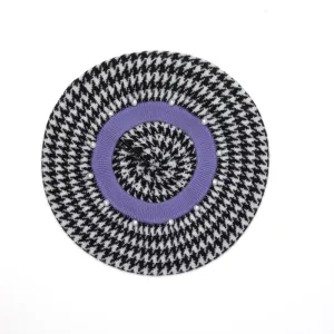 Houndstooth Pearled Cashmere Berets