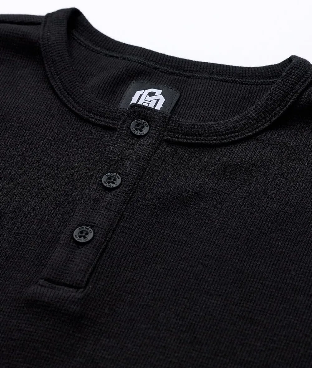 INTO THE AM Long Sleeve Waffle Henley Shirts for Men S-4XL Men's Soft Thermal Cotton Fall Shirts