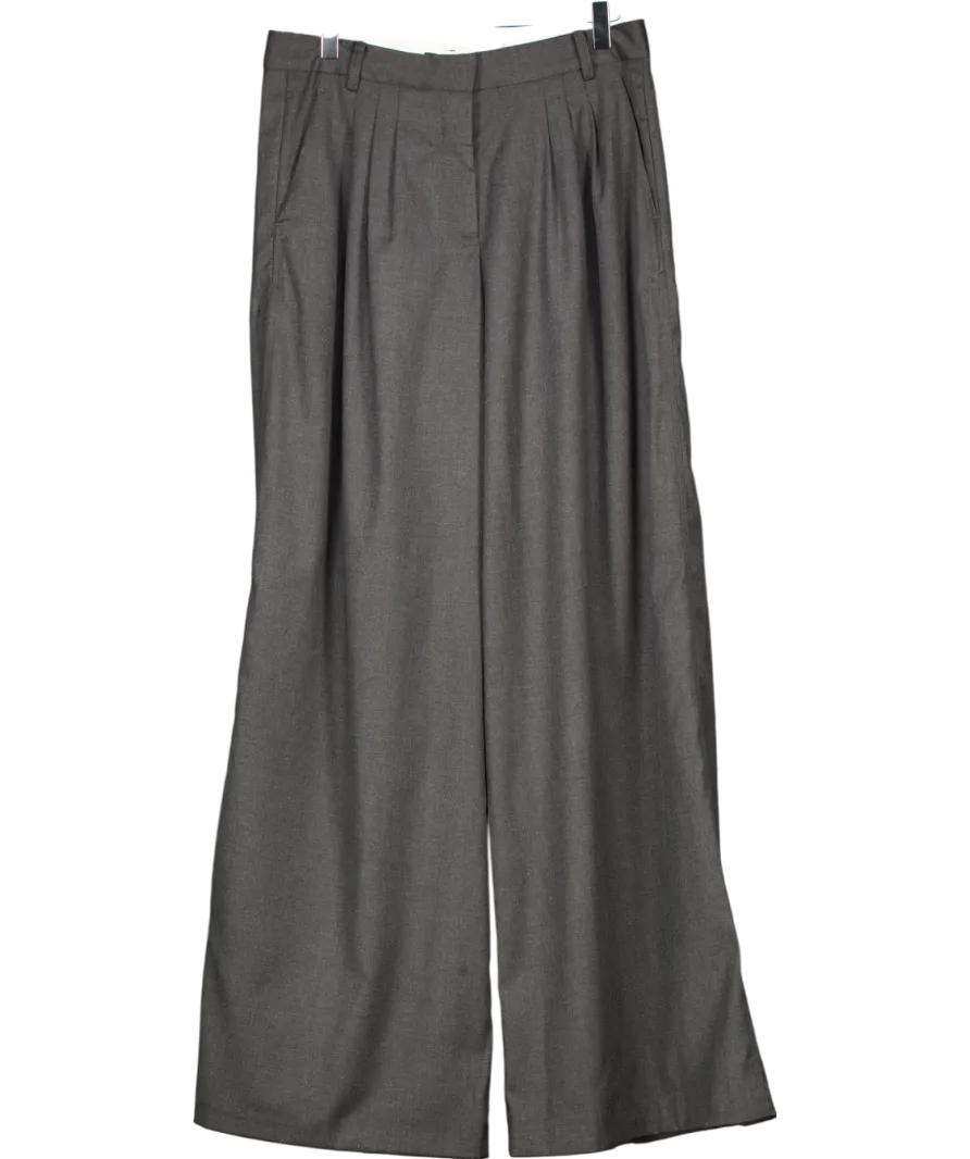 Karen Millen Grey Tailored Wide Leg Darted Trousers UK 12