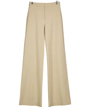 kookai Beige Pinstripe Wide Leg Trousers UK 6