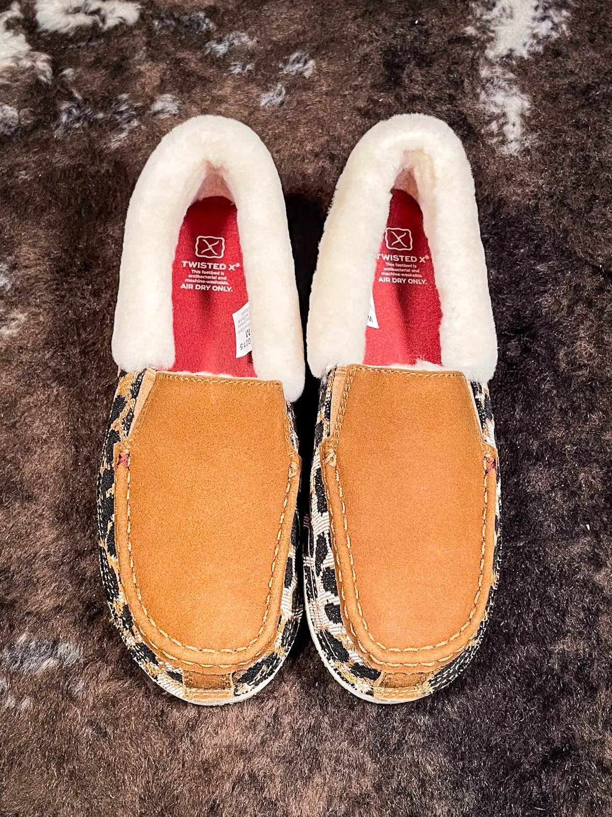 Mia Twisted X Slip - On Loafer - Tan & Cheetah