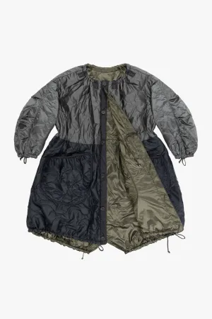 Parachute Quilt Parka - Dark Olive / Black