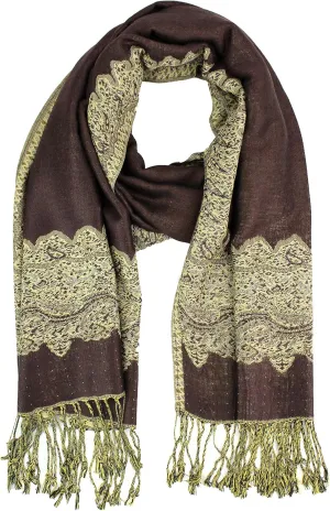 PASKMLNA Women's Reversible Pashmina Shawl Scarf Wrap Stole For All Seasons