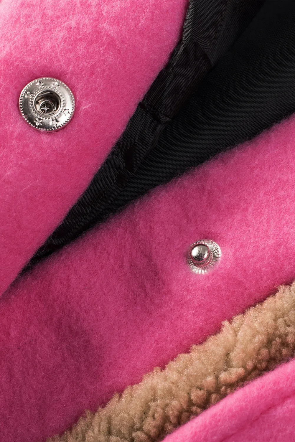 Pink Leopard Print Teddy Shacket