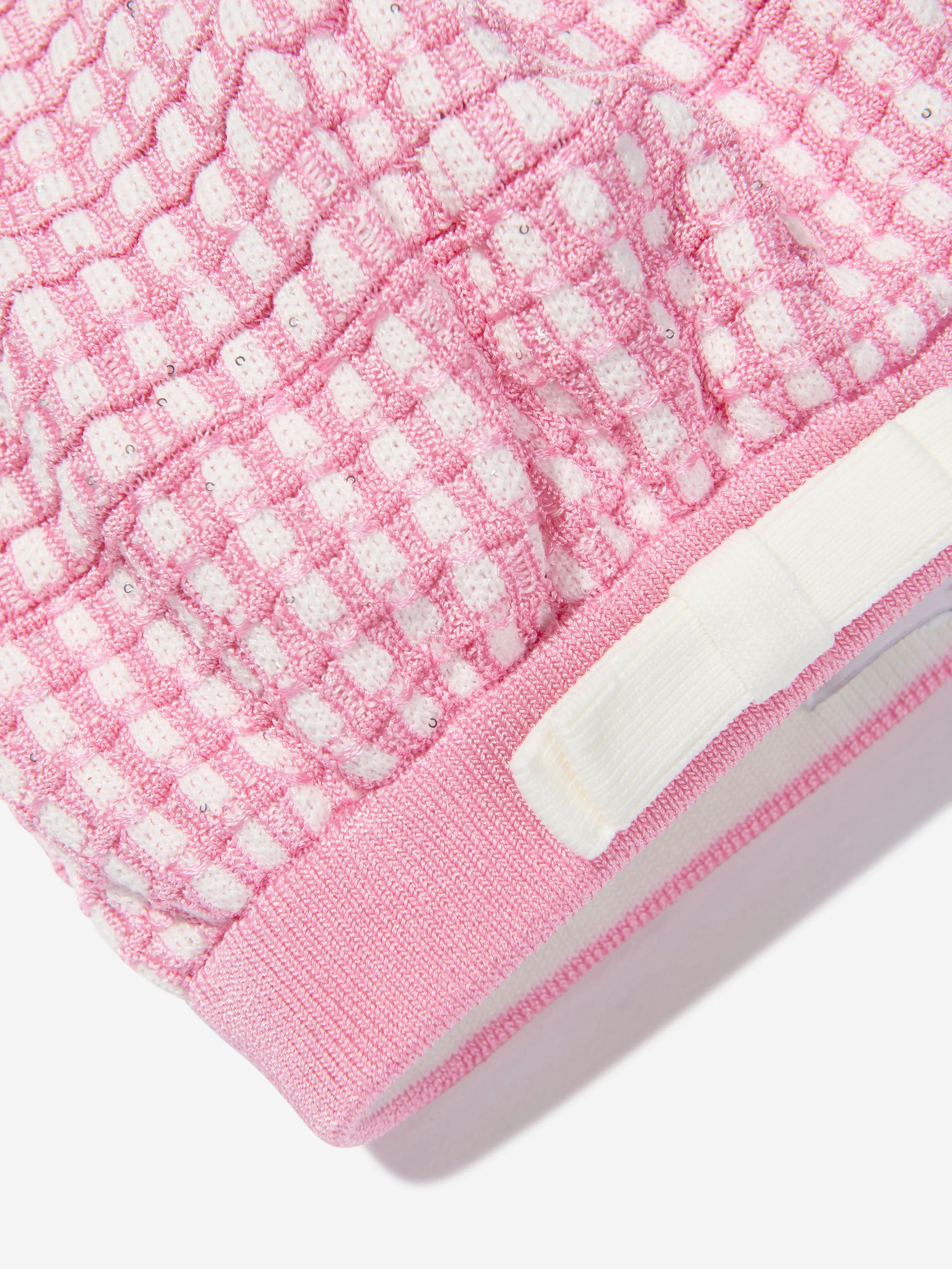 Self Portrait Girls Knit Beret in Pink