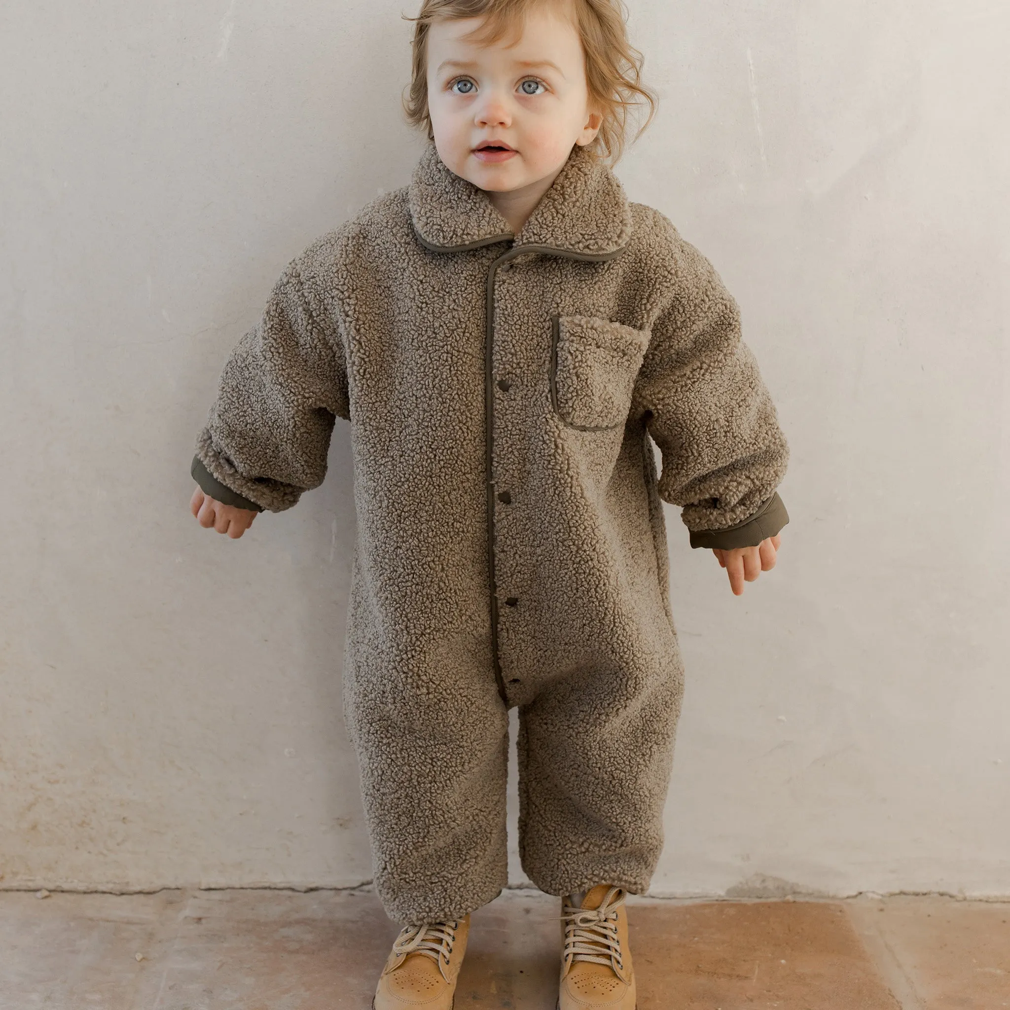 Shearling Jumpsuit - Olive