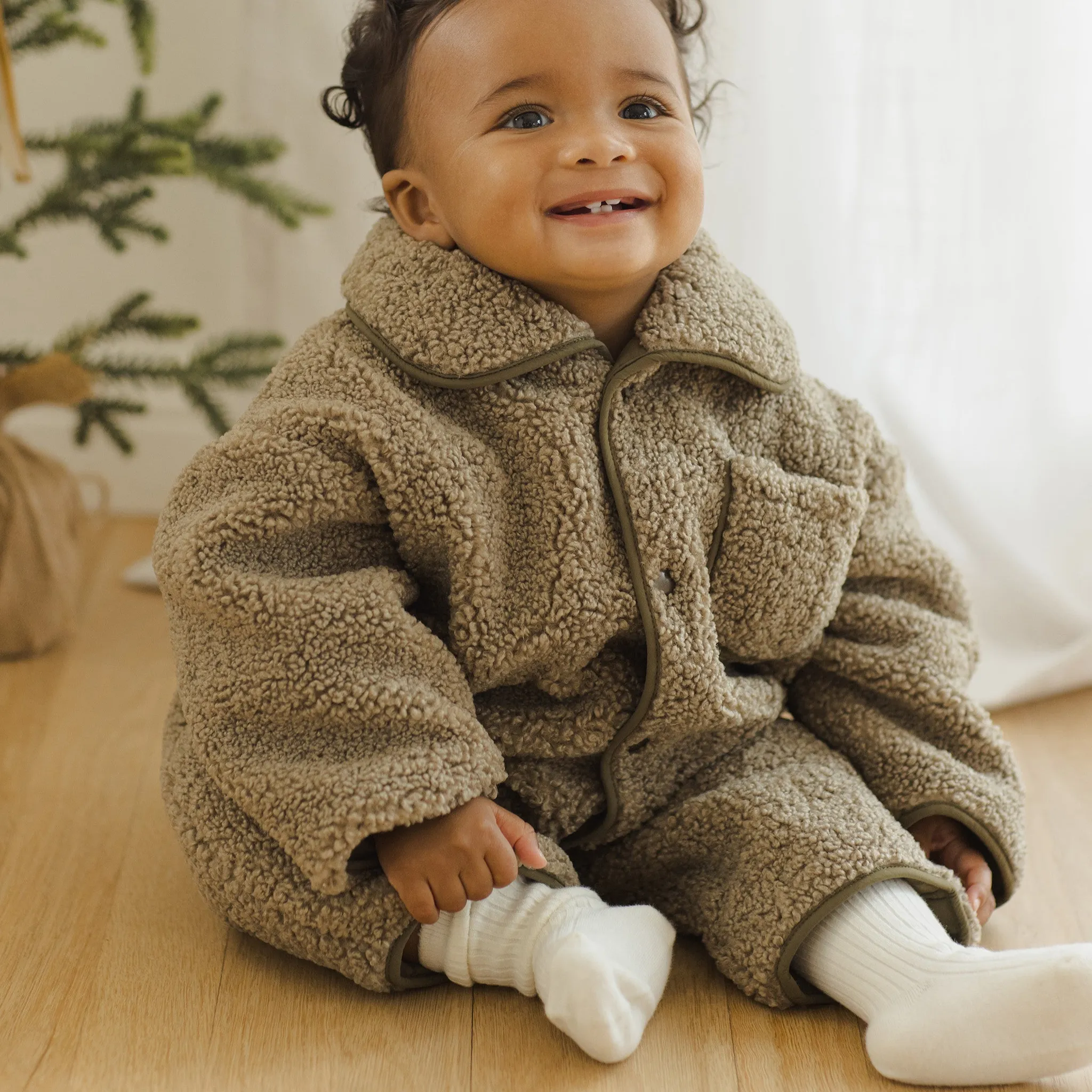 Shearling Jumpsuit - Olive
