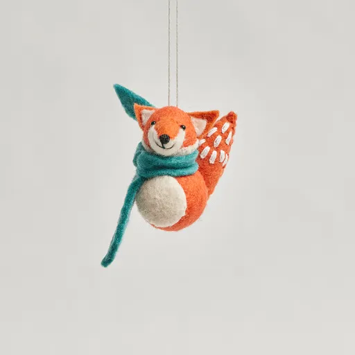Snow Kiss Fox Ornament