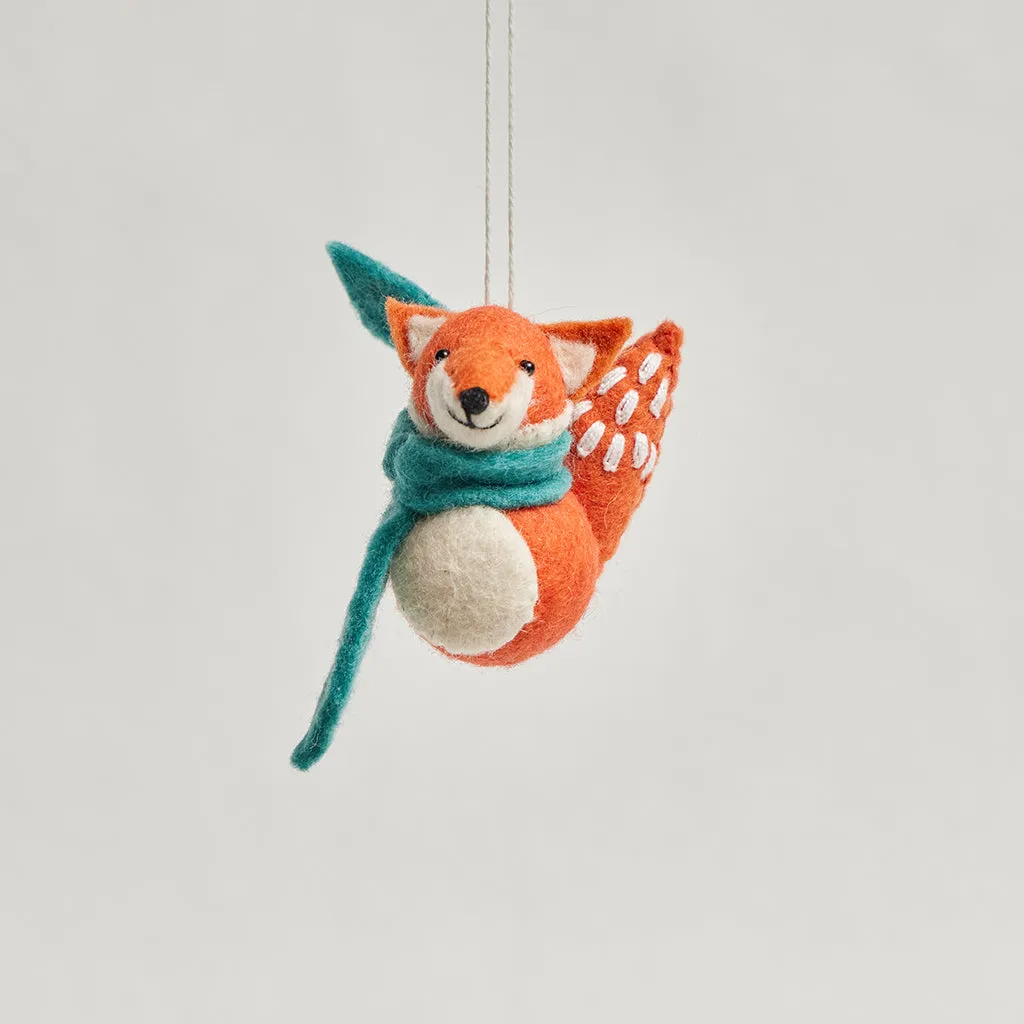 Snow Kiss Fox Ornament