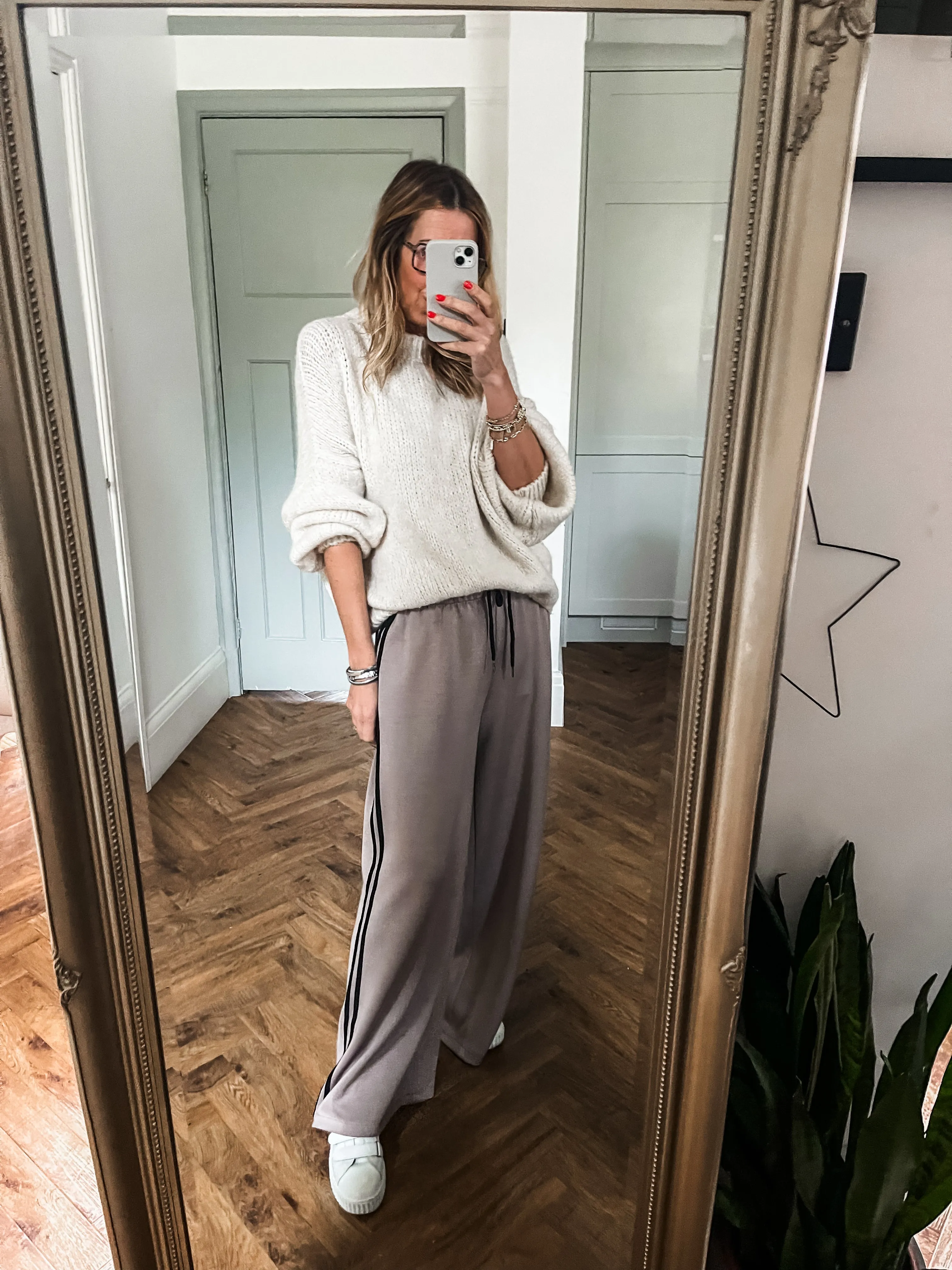 Sports Stripe Wide Leg Joggers