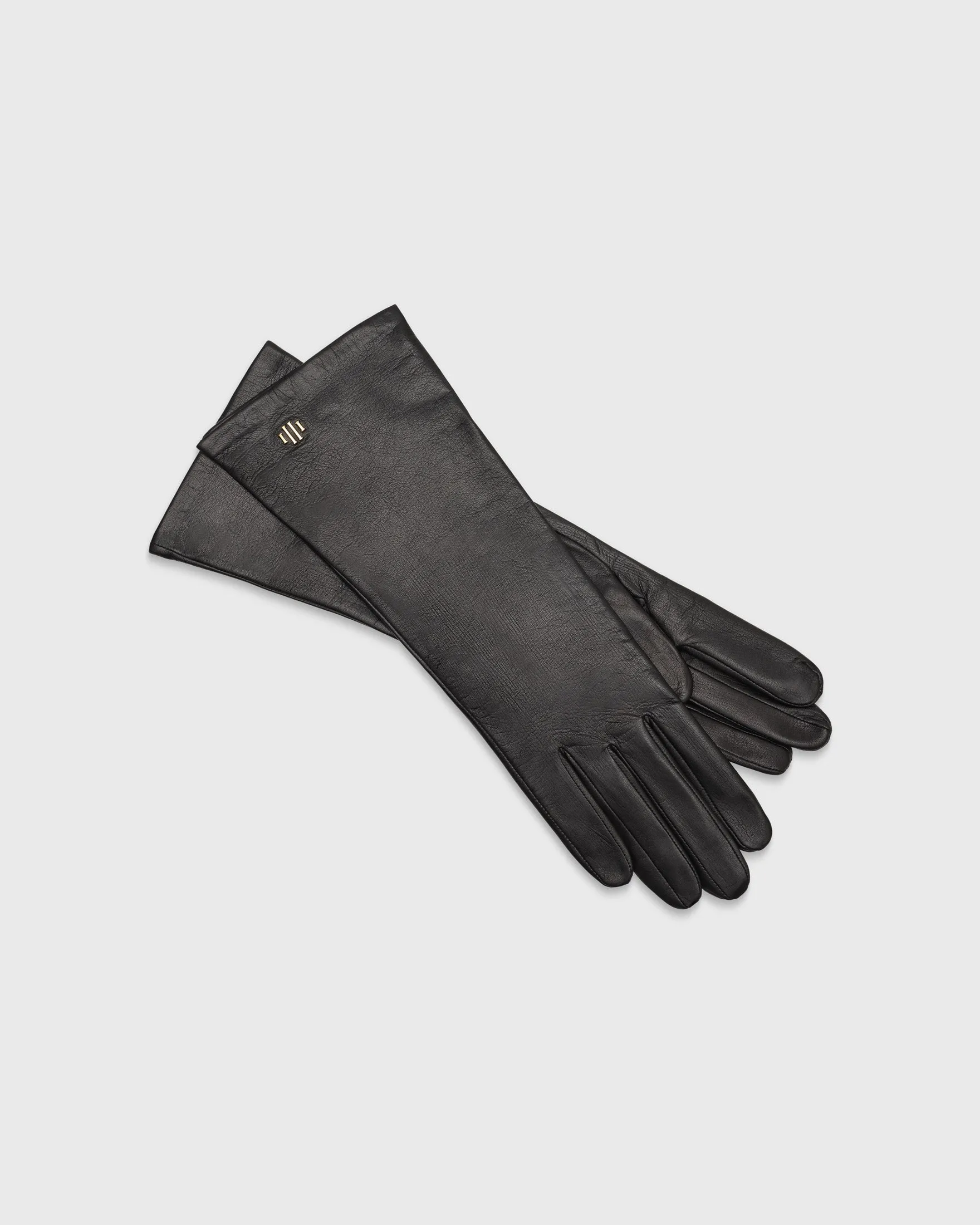 Valerie Long Black Leather Gloves