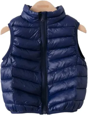 Vest Lightweight Boys Girls Down Vest Puffer Vest High Neck Quilted Outwear Sleeveless Zipper Up Puffer Vest Outdoor(Blue2,XX-Large)